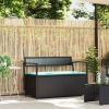 Patio Storage Bench with Cushion Black Poly Rattan