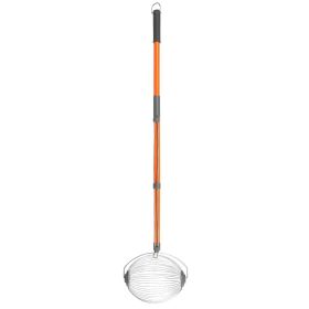 53" Orange Fruit Picking Tool with Stainless Steel and Rubber Handle - Lightweight and durable nut gathering rollers for easy harvesting in gardens an