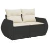 Garden Sofa Set Black PE rattan Large Modular Outdoor Sofa Set