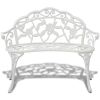 Patio Bench 39.4" Cast Aluminum White