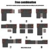10 Pieces Outdoor Patio Garden Brown Wicker Sectional Conversation Sofa Set with Black Cushions and Red Pillows; w/ Furniture Protection Cover