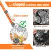 53" Orange Fruit Picking Tool with Stainless Steel and Rubber Handle - Lightweight and durable nut gathering rollers for easy harvesting in gardens an