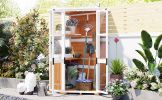[Assembly Video Product] TOPMAX 63'' Height Garden Wood Storage Cabinet Outdoor Tool Storage Shed