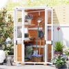 [Assembly Video Product] TOPMAX 63'' Height Garden Wood Storage Cabinet Outdoor Tool Storage Shed