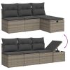 Garden Sofa Set Gray Poly Rattan Large Modular Outdoor Sofa Set