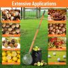 53" Orange Fruit Picking Tool with Stainless Steel and Rubber Handle - Lightweight and durable nut gathering rollers for easy harvesting in gardens an
