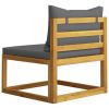 6 Piece Patio Lounge Set with Cushion Solid Acacia Wood