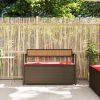 Patio Storage Bench with Cushion Brown Poly Rattan