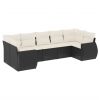 Garden Sofa Set Black PE rattan Large Modular Outdoor Sofa Set