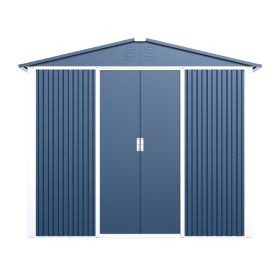 Professional Install Metal Shed 8.6 Ft. W X 6.3 Ft. D Metal Shed With Sliding Door In Blue 54 Sq. Ft. (Color: Blue)