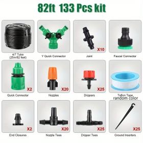 1 Set DIY Garden Drip Irrigation Hoses; Garden Watering System For Adjusting The Amount Of Drip Irrigation Spray; Saving Water And Time (quantity: 25m Suit)