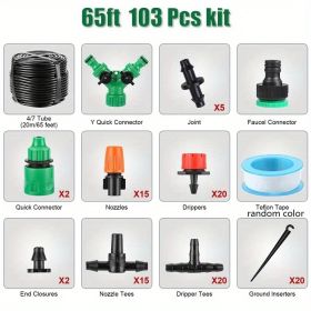 1 Set DIY Garden Drip Irrigation Hoses; Garden Watering System For Adjusting The Amount Of Drip Irrigation Spray; Saving Water And Time (quantity: 20m Suit)