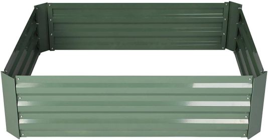 Raised Garden Bed Galvanized Planter Box Anti-Rust Coating for Flowers Vegetables (Color: as Pic)