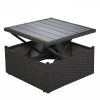 Outdoor Patio Rectangle Daybed with Retractable Canopy;  Wicker Furniture Sectional Seating with Washable Cushions;  Backyard;  Porch