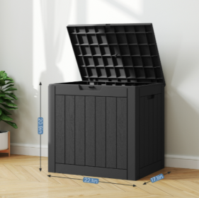 Deck Box With 31 Gallon Capacity, Weatherproof Resin Lockable Outdoor Storage For Secure Package Deliveries And Indoor Storage In Garden Or Patio (Option: Light Black)
